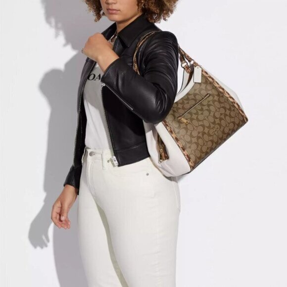 Brand New Coach Kristy Shoulder Bag In Colorblock Signature Canvas - Picture 5 of 5